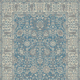 8' x 10' Blue and Ivory Oriental Area Rug